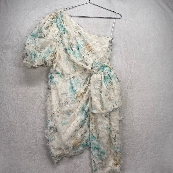 ELLIATT‎ Nala Dress One Shoulder Floral Mini Party Cocktail Dress Size L - Picture 1 of 9
